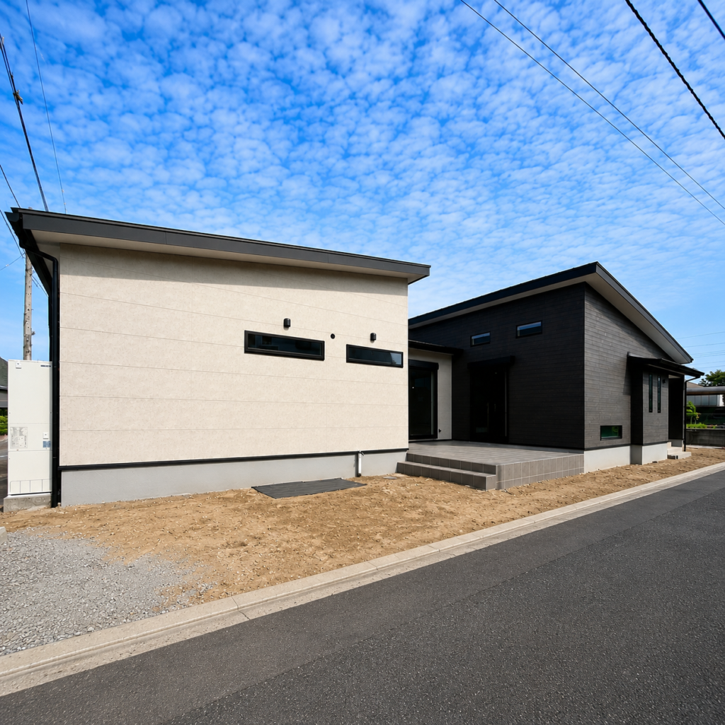家事ラク動線と大容量収納のある平屋